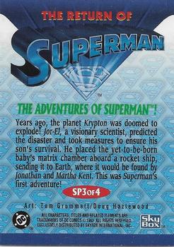 1993 SkyBox The Return of Superman - Foil #SP3 The Adventures of Superman! Back