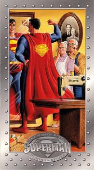 1994 SkyBox Superman: Man of Steel Platinum Series #17 And Now….Superman! Front