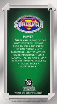 1994 SkyBox Superman: Man of Steel Platinum Series #20 Power! Back