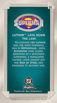 1994 SkyBox Superman: Man of Steel Platinum Series #33 Lex Luthor / Superman Back