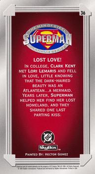 1994 SkyBox Superman: Man of Steel Platinum Series #36 Lost Love! Back