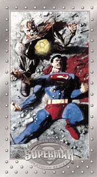 1994 SkyBox Superman: Man of Steel Platinum Series #38 Metallo / Superman Front