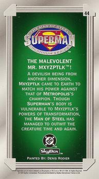 1994 SkyBox Superman: Man of Steel Platinum Series #44 The Malevolent Mr. Mxyptlk! Back