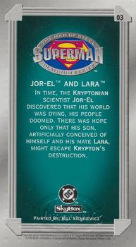 1994 SkyBox Superman: Man of Steel Platinum Series - Premium #03 Jor-El and Lara Back