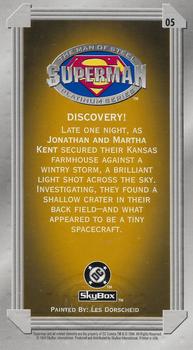1994 SkyBox Superman: Man of Steel Platinum Series - Premium #05 Discovery! Back