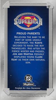 1994 SkyBox Superman: Man of Steel Platinum Series - Premium #07 Proud Parents Back