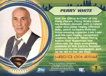 2006 Topps Superman Returns #7 Perry White Back