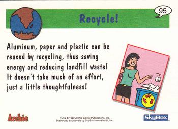 1992 SkyBox Archie #95 Recycle! Back