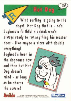 1992 SkyBox Archie #106 Hot Dog Back