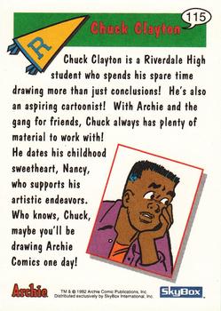 1992 SkyBox Archie #115 Chuck Clayton Back
