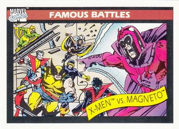 1990 Impel Marvel Universe #100 X-Men vs. Magneto Front
