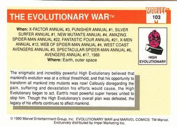 1990 Impel Marvel Universe #103 The Evolutionary War Back