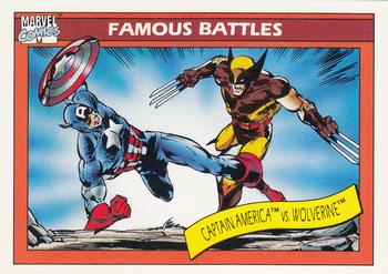1990 Impel Marvel Universe #115 Captain America vs. Wolverine Front