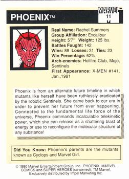 1990 Impel Marvel Universe #11 Phoenix Back