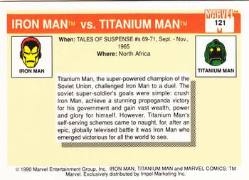 1990 Impel Marvel Universe #121 Iron Man vs. Titanium Man Back
