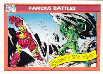 1990 Impel Marvel Universe #121 Iron Man vs. Titanium Man Front