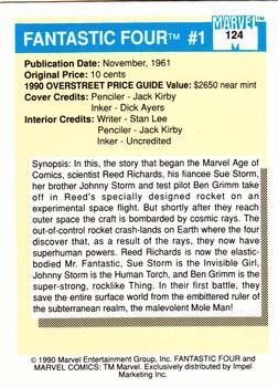 1990 Impel Marvel Universe #124 Fantastic Four #1 Back