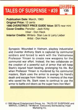 1990 Impel Marvel Universe #135 Tales of Suspense #39 Back