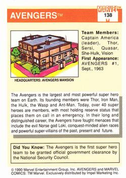 1990 Impel Marvel Universe #138 The Avengers Back