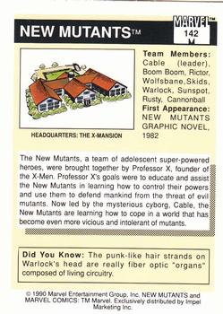 1990 Impel Marvel Universe #142 New Mutants Back