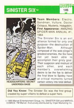 1990 Impel Marvel Universe #146 Sinister Six Back