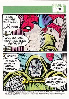 1990 Impel Marvel Universe #150 Spider-Man Presents: Doctor Doom Back