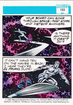 1990 Impel Marvel Universe #153 Spider-Man Presents: Silver Surfer Back