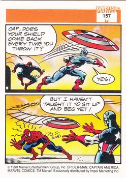 1990 Impel Marvel Universe #157 Spider-Man Presents / Captain America Back