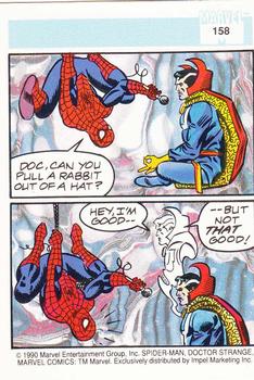1990 Impel Marvel Universe #158 Spider-Man Presents: Doctor Strange Back