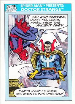 1990 Impel Marvel Universe #158 Spider-Man Presents: Doctor Strange Front