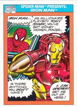 1990 Impel Marvel Universe #159 Spider-Man Presents: Iron Man Front