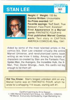 1990 Impel Marvel Universe #161 Stan Lee Back
