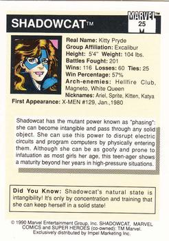 1990 Impel Marvel Universe #25 Shadowcat Back