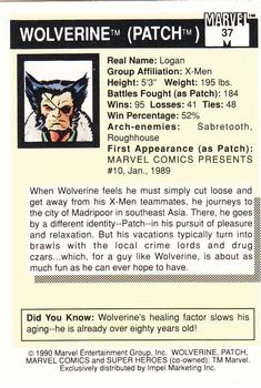 1990 Impel Marvel Universe #37 Wolverine Back