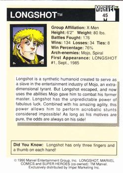 1990 Impel Marvel Universe #45 Longshot Back