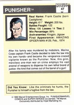 1990 Impel Marvel Universe #47 Punisher Back