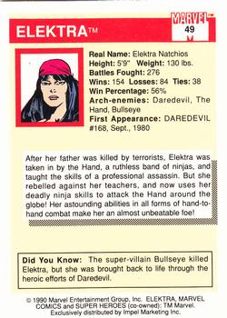 1990 Impel Marvel Universe #49 Elektra Back
