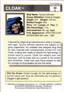 1990 Impel Marvel Universe #50 Cloak Back