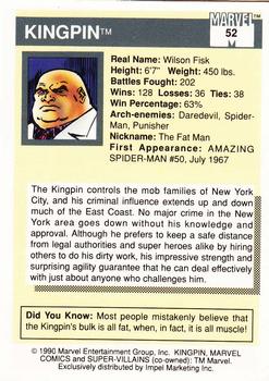 1990 Impel Marvel Universe #52 Kingpin Back