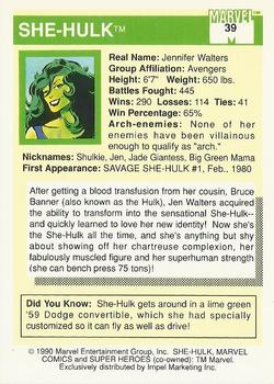 1990 Impel Marvel Universe #39 She-Hulk Back