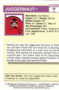 1990 Impel Marvel Universe #55 Juggernaut Back