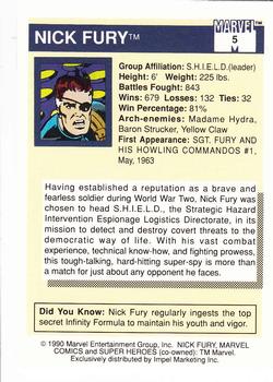 1990 Impel Marvel Universe #5 Nick Fury Back