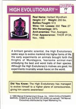 1990 Impel Marvel Universe #77 High Evolutionary Back