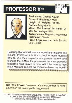 1990 Impel Marvel Universe #7 Professor X Back