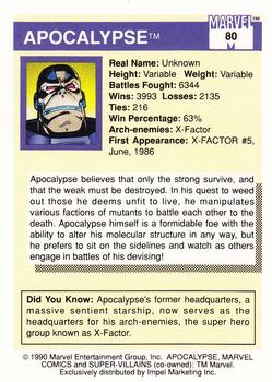 1990 Impel Marvel Universe #80 Apocalypse Back