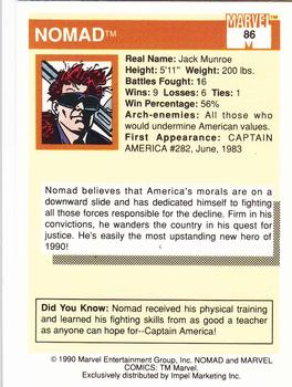 1990 Impel Marvel Universe #86 Nomad Back