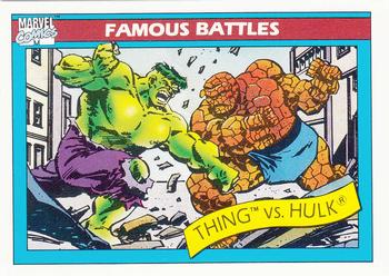 1990 Impel Marvel Universe #88 Thing vs. Hulk Front