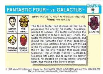 1990 Impel Marvel Universe #89 Fantastic Four vs. Galactus Back