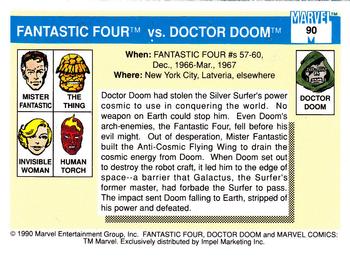 1990 Impel Marvel Universe #90 Fantastic Four vs. Doctor Doom Back
