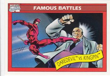 1990 Impel Marvel Universe #95 Daredevil vs. Kingpin Front
